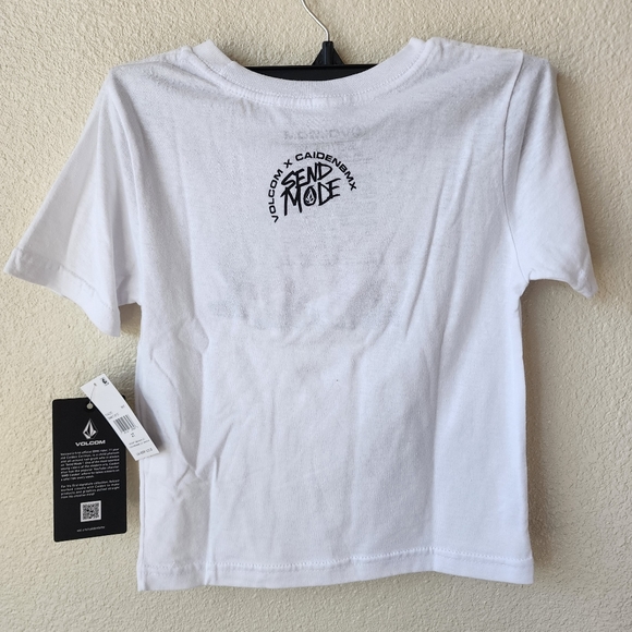 LITTLE BOYS CRANK IT UP SHORT SLEEVE TEE - WHITE VOLCOM SEND MODE - Picture 4 of 10